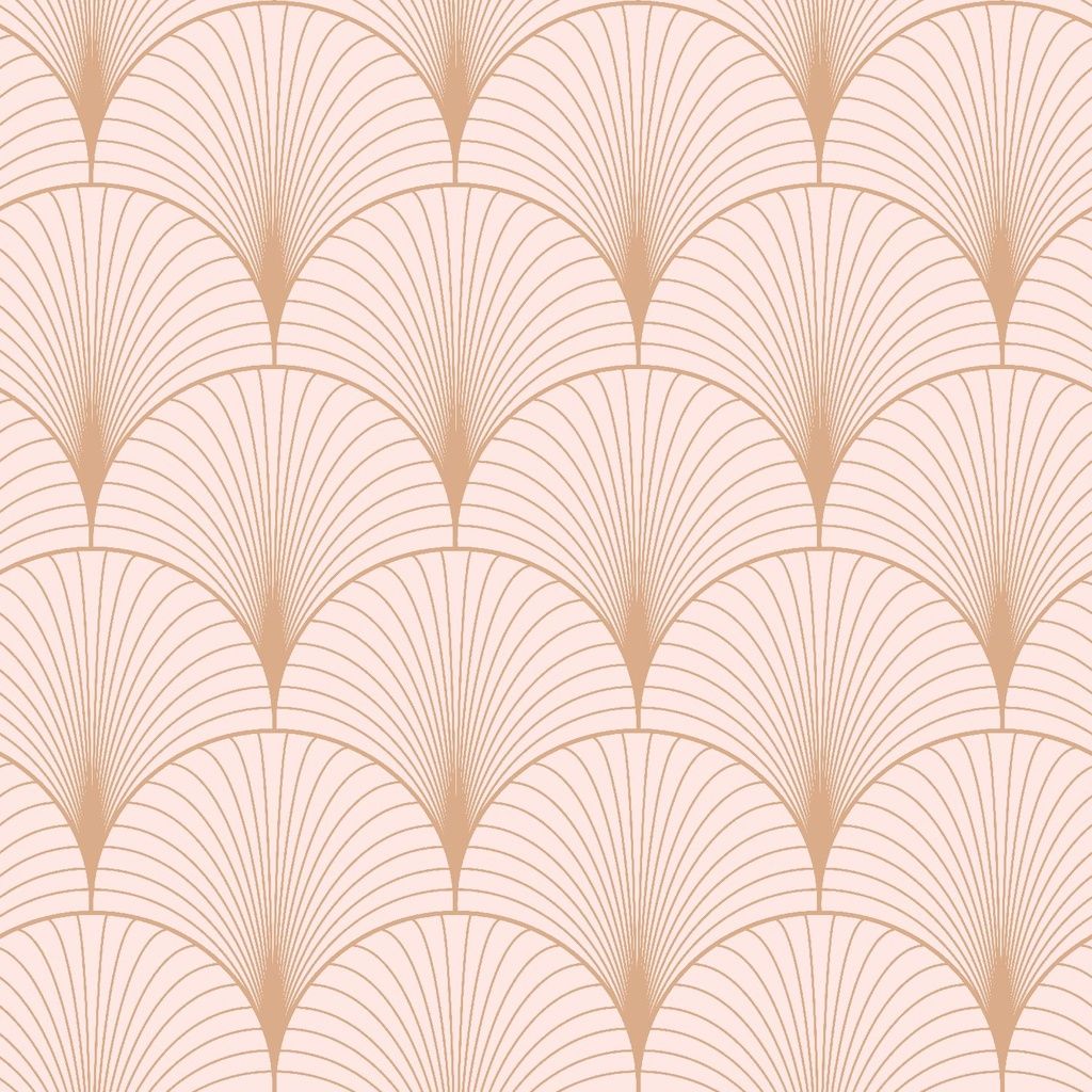 Papel tapiz Papel tapiz art deco rosa suave y oro rosa - Decora Pro