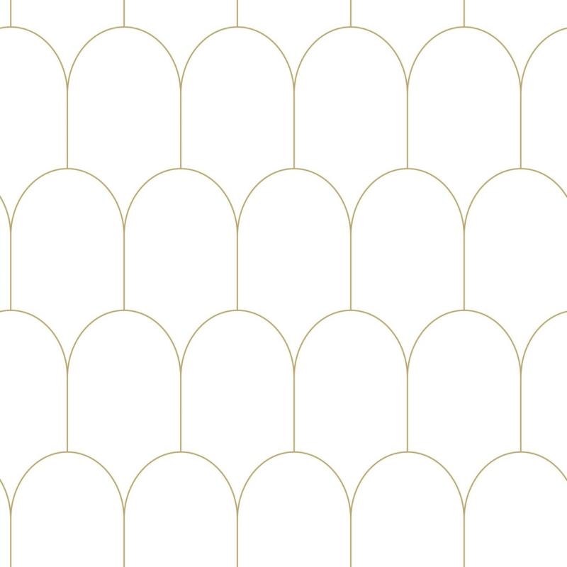 Papel tapiz Papel tapiz art deco blanco y oro 156-139139 - Decora Pro
