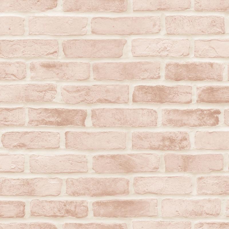 Papel tapiz Papel tapiz pared de ladrillos rosa melocotón claro - Decora Pro