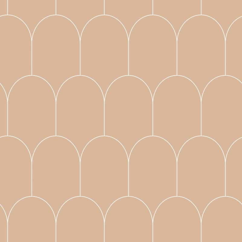 Papel tapiz Papel tapiz art deco rosa melocotón y oro - Decora Pro