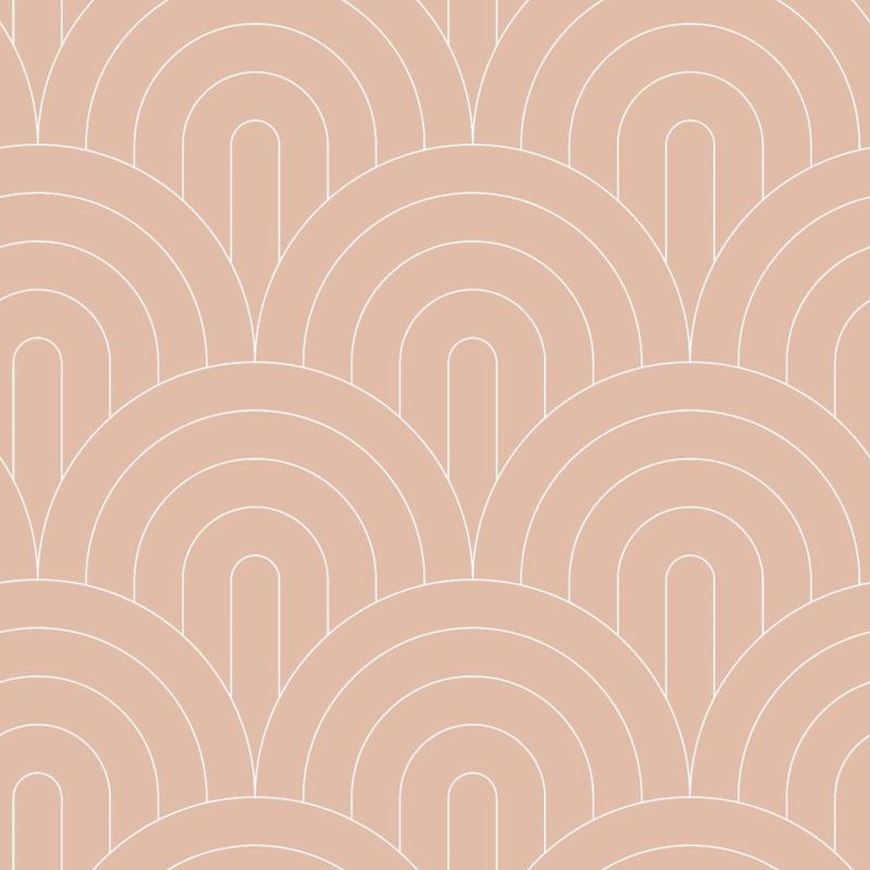 Papel tapiz Papel tapiz art deco rosa melocotón - Decora Pro