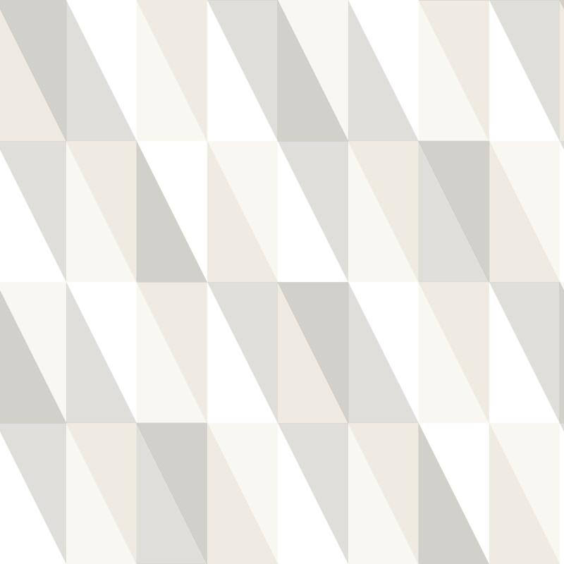 Papel tapiz Papel tapiz triángulos gráficos plata, gris y beige - Decora Pro