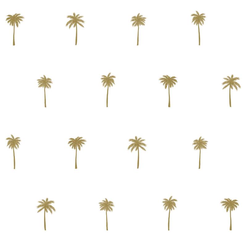 Papel tapiz Papel tapiz palmeras blanco y oro - Decora Pro