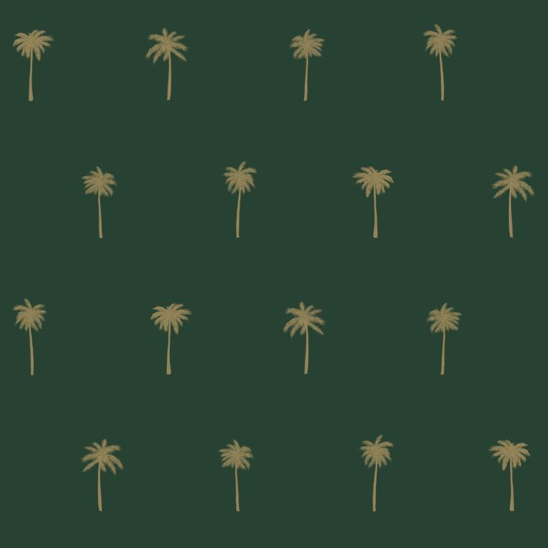 Papel tapiz Papel tapiz palmeras verde esmeralda y oro - Decora Pro