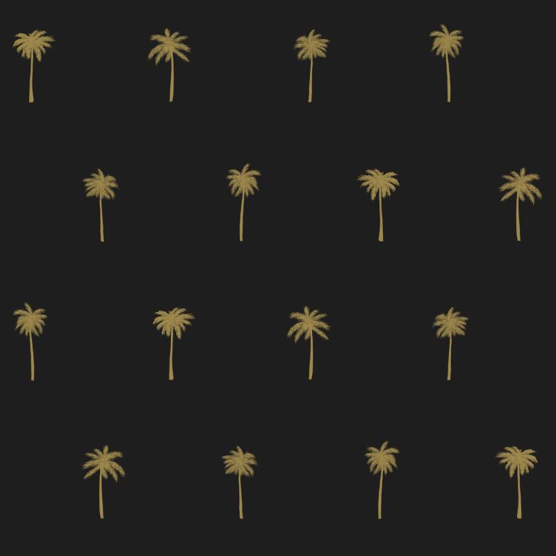 Papel tapiz Papel tapiz palmeras negro y oro - Decora Pro