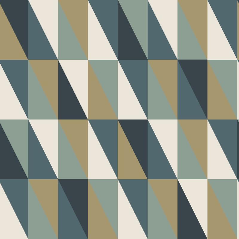Papel tapiz Papel tapiz triángulos gráficos oro, verde y azul - Decora Pro