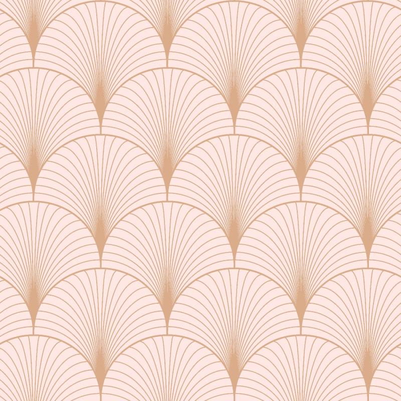 Papel tapiz Papel tapiz art deco rosa suave y oro rosa 156-139229 - Decora Pro