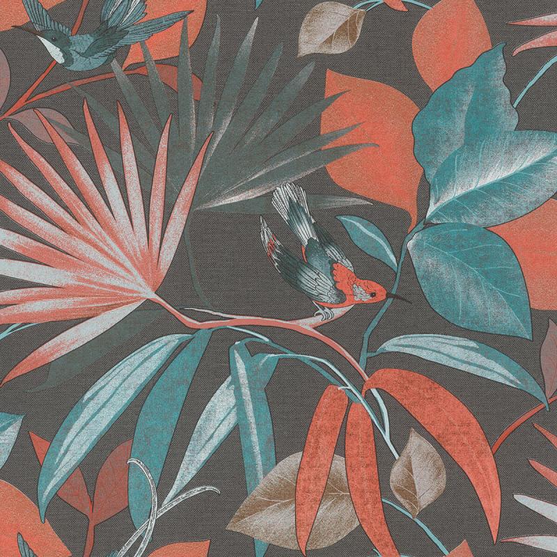 Papel tapiz Papel Tapiz Emil & Hugo Colección Sakura ELDORADO ANTHRAZIT-REDPETROL 291468 - Decora Pro